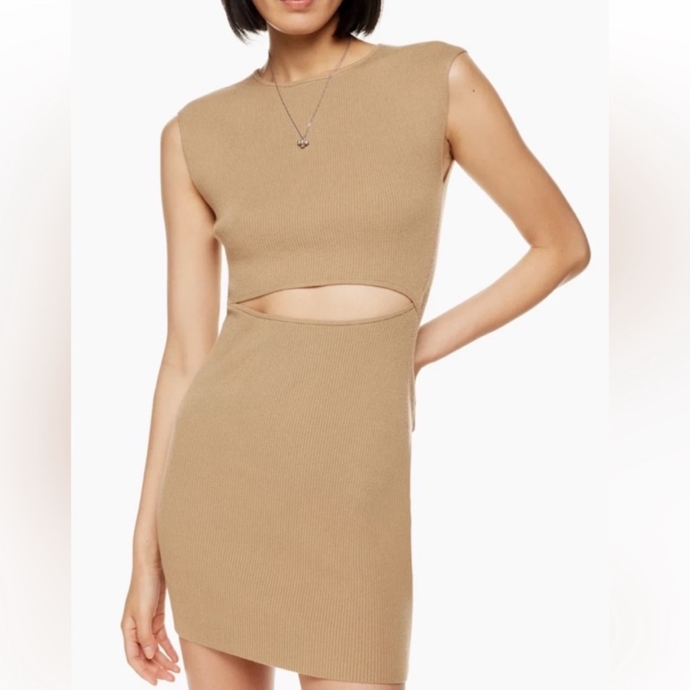 Wilfred cutout mini dress in brown